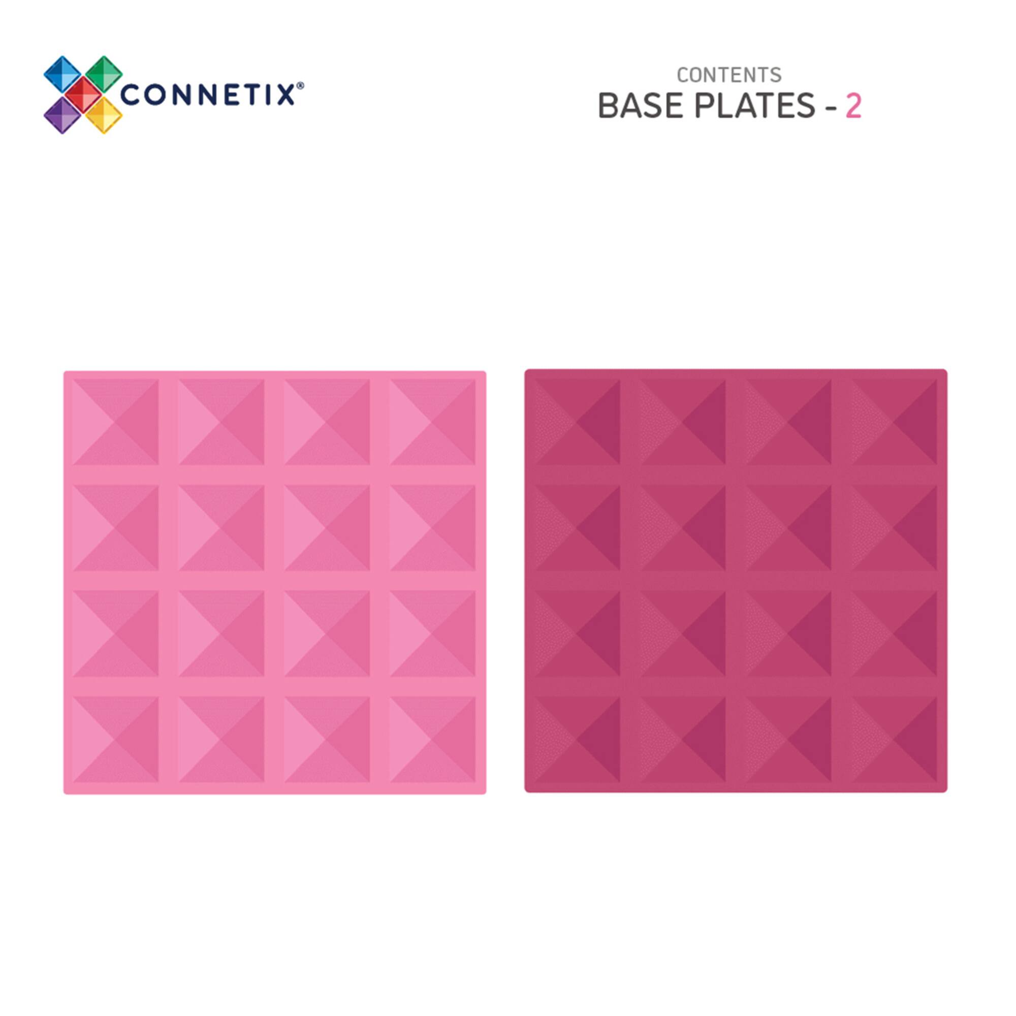Connetix® Pastel Pink & Berry Magnetic Tiles Base Plates, 2ct.